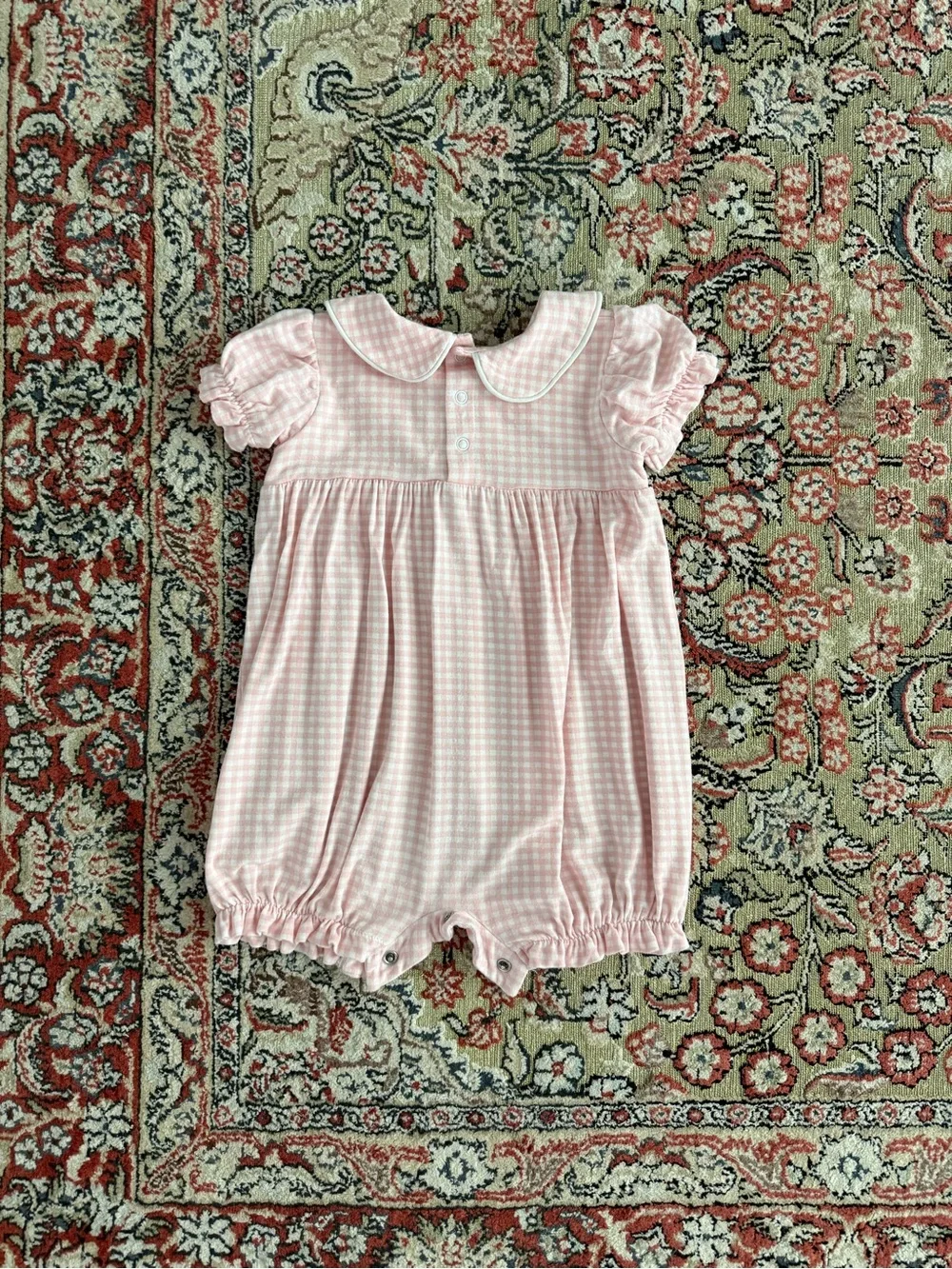 Angel Dear Pink Gingham Baby One-Piece Romper